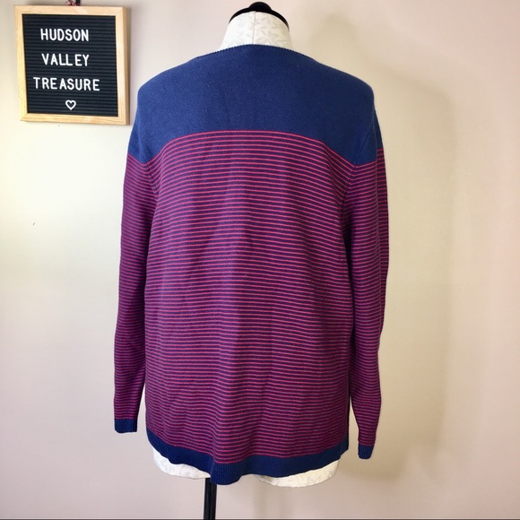 Talbots Woman Blue Red Striped Sweater 3X Cashmere - Picture 5 of 8